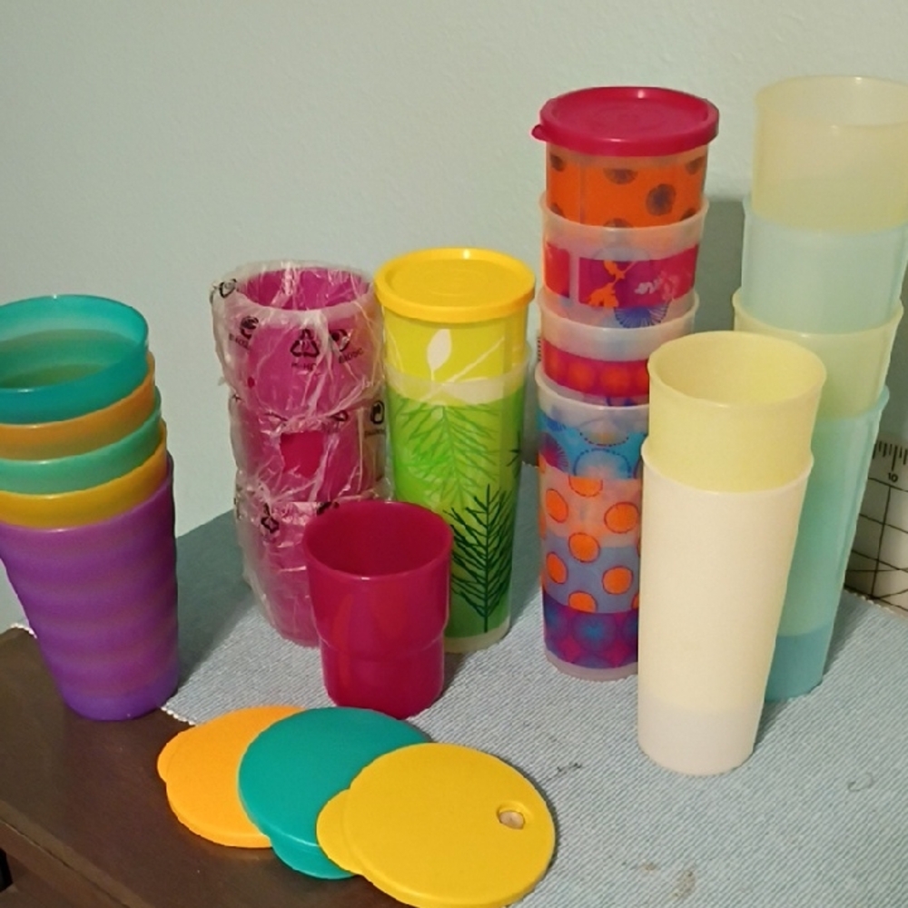Several Tupperware Tumbler Sets